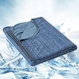 OIGAE Cooling Blanket for Hot Sleepers - Soft & Lightweight Summer Cold Blanket for Night Sweats | Perfect for Bed, Couch, Sofa (Dark Blue, Twin 60" x 80")
