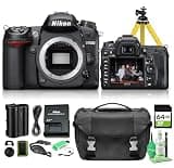 Nikon D7000 DX Format DSLR Camera Body Only 16.2MP CMOS Sensor, Full HD 1080p Video, 6 fps Continuous Shooting, Nikon F Mount (25468) + 64GB Card + Cleaning Kit + More (17pc Bundle)
