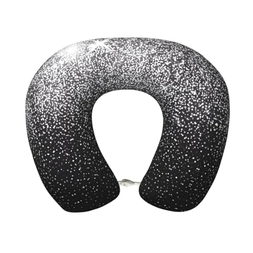XBNVGR Shiny Silver Glitter Print Memory Foam Travel Pillow - Comfortable U-Shape Neck Support for Sleep, Office Naps, Long Flights