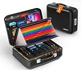Fireproof Document Box with Lock, 5200°F Fireproof Water Resistant Hard Case File Organizer Safe Box for Important Documents, Certificates, Laptop, Passports (Black)