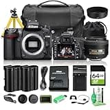 Nikon D7000 DX Format DSLR Camera Body Only 16.2MP CMOS Sensor, Full HD Recording, Nikon F Mount (25468) + Nikon 35mm f/1.8 Lens + 64GB Card + 52mm Filter Kit + More (24pc Bundle)