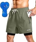 Bikewa Men's Mountain Bike Shorts 4D Padded Loose-fit Cycling Biking Bicycle Riding Biker Shorts for Men Zipper Pockets(Grey Sage,XL)