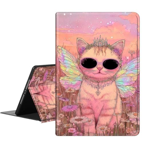 RMJKXQZG for Fire HD 10/HD 10 Plus Tablet (13th/11th, 2023/2021), Auto Wake/Sleep Flexible-Angle Viewing Stand Ultra Thin Lightweight for Amazon Fire HD 10 Tablet Case, Fairy Cat Princess