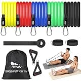 Resistance Bands Set, himaly Exercise Bands Workout Bands with Handles, Door Anchor, Carry Bag, Legs Ankle Straps for Strength Training, Exercise Bands Set for Home Gym Outdoor
