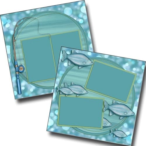 Lake Fishing - Premade Scrapbook Pages - EZ Layout 6204