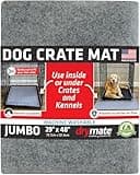 Drymate Dog Crate Mat Liner, Absorbs Urine, Waterproof, Non-Slip, Washable Puppy Pee Pad for Kennel Training - Use Under Pet Cage to Protect Floors, Thin Cut to Fit Design (USA Made) (LGrey)(29"x48")