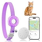 GPS Tracker, Bluetooth Mini GPS Dog Tracker, Cat Tracker Including Cat Collars, No Monthly Fee GPS Trackers, Work with Find My APP (Only iOS), Pet Trackers for Cats, Pets, Items etc, Purple