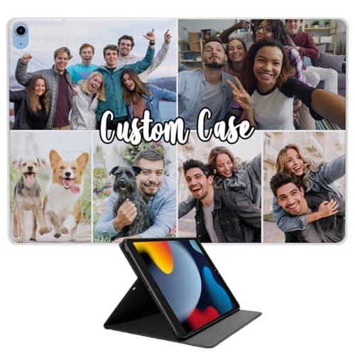 Personalized PU Leather Case for iPad (A16) 11th Gen 11-inch 2025 – Custom Multi-Photo Collage Text,Flip Folio Smart Cover with Kickstand,Auto Sleep/Wake,TPU Shockproof Back (Fits A3354/A3355/A3356)