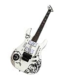Solid Body Electric Guitar, White Occult Spirit Board Graphic with Dual Humbuckers & Locking Tremolo, Full Size 6-String for Heavy Metal (Guitarra Eléctrica)
