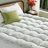 Jov5tic 3 Inch Breathable Mattress Topper - 1500GSM 3D+7D Down Alternative Fill,Viscose Made from,Cooling Firm Pillow Top Mattress Pad (Queen,60"x80")