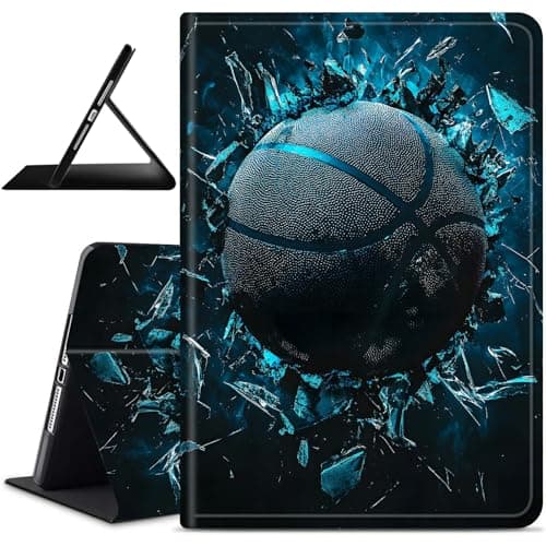 Dikoer for Samsung Galaxy Tab A9 Plus/A9+ 5G 11 Inch 2023 Tablet Case, Slim Kickstand Stand Leather Smart Cover with Auto Wake/Sleep for Women Men, Basketball Ice Basketball