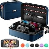 COOWPS Switch 2 Case Bundle for Nintendo Switch 2, with 2-Pack Screen Protector, 6Pcs Thumb Grips, 20 Game Card Slots, Portable Travel Full Protection All In One Storage Case for Switch 2 Accessories