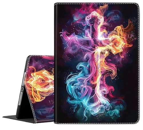 Case for iPad Pro 11 Inch (M4) 2024 (5th Gen) Released, Slim Stand Protective Smart Cover with Auto Sleep Wake Feature for iPad Pro 11 Inch 2024, Colorful Smoke Cross