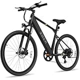 ZDZA Electric Bike, 1000W Peak Motor, 26” E Bike for Adults, 40 Miles Range & 22 Mph Ebike, Electric Bicycle for Commute, 7 Speed & Colorful LCD Display (Black)