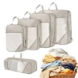 Travel Compression Bags - Foldable Portable Compression Bags | Space Saver Organizer for Cruise | for Travel Cruise Airplane Trip Vacation Moving Clothes Women Men Teenagers