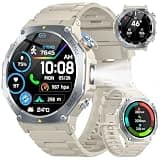 Jugeman Military Smart Watch for Men Answer Make Calls, 5ATM Waterproof Rugged Fitness Tracker with GPS, LED Flashlight, Compass, Heart Rate Sleep Monitor,1.43" AMOLED Display Smartwatch