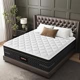 UniPon Extra Firm Queen Size Mattress-14 inch Cooling Gel Hybrid Mattresses Pressure Relief with Lumbar & Shoulder Support, Fiberglass Free, CertiPUR-US Certified-365 Nights Trial & 10 Years Warranty