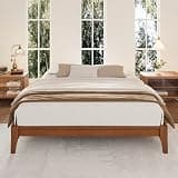 Fiorune King Size Platform Bed, 12 Inch Bamboo Wood Bed Frame with Wood Slat Support, Without Headboard, No Box Spring Needed, Easy Assembly, Brown