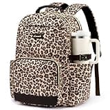 LOVEVOOK Laptop Backpack for Women with Pouch Pocket for Large Capacity Cup,15.6 Inch Laptop Computer Bag Travel Backpack Purse,Waterproof Work Business Backpack College Teacher Bags,Leopard print