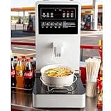 QUGURLID Commercial Pasta Cooker lectric Noodle Cooking Machine with Smart Touchscreen Temperature Control Anti-Dry Burning for Supermarkets Schools w/300 Bowls