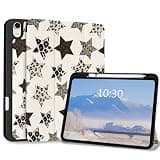 Fycyko Trifold Stand Case for iPad 11th Generation (A16) 2025 11 Inch/iPad 10th Generation 2022 10.9 Inch, Cute Stylish Leopard Star Pattern Trendy Aesthetic Design Protective Cover-Leopard Star