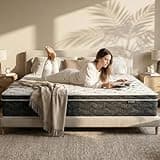 Puzdaz 12 Inch Queen Size Hybrid Mattress - Medium Firm Feel Back Support, Mattress in a Box with Individual Pocket Springs, Cooling Memory Foam for Pressure Relief with CertiPUR-US Certified