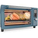 Nuwave Bravo Pro Smart Air Fryer Toaster Oven Combo, Airfryer Convection Oven Countertop, 10-in-1 Functions with Quicker & Even Crisp Technology, 1800W, 50-450°F, PFAS-Free, 21QT, Cozy Blue