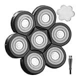 Replacement For Head Shavers 7 Heads Beard Hair For Razor For For Bald Men Universal Interf(Black)