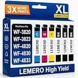 LEMERO Remanufactured Ink Cartridge Replacement for Epson 822 Ink Cartridges Latest Chip Compatible with Epson Workforce Pro WF-3820 WF-4830 WF-4820 WF-3823 WF-4834 WF-4833 High Yield 6-Pack