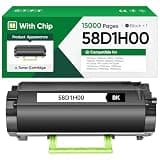 58D1H00 High Yield Remanufactured Toner Cartridge 15000 Pages With Chip Replace 58D1U00 58D1000 58D1X00 Fit Lexmark MS725 MS821 MS822 MS823 MS824 MS825 MS826 MX721 MX722 MX725 MX824 MX826Laser Printer