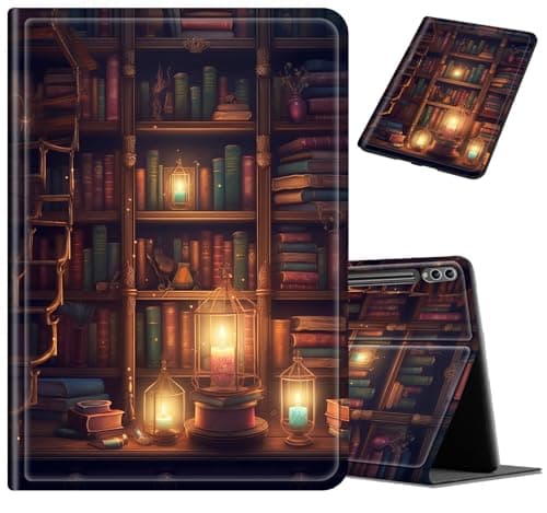 BVCLKJPOI Bookshelf Case for Samsung Galaxy Tab S10 FE/Galaxy Tab S10 Lite/Galaxy Tab S9 FE 10.9", Smart PU Leather Stand Cover with Soft TPU Back, Auto Sleep/Wake for Teens Kids