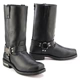MILWAUKEE MOTORCYCLE CLOTHING CO. Black Premium Leather Classic Harness Boot (11, US Footwear Size System, Adult, Men, Numeric, Wide, 11)