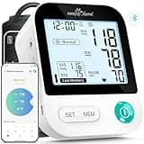 Blood Pressure Monitor for Home Use: Easy@Home Bluetooth BP Machine with Free MyHeartPal App, Digital Blood Pressure Machine with Large Backlit LCD Display, Fits 8.7–16.5 in Arms, EBP-20T