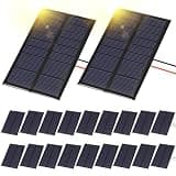 Kanayu 20 Pcs Small Solar Panels Bulk 6v 100ma Mini Polycrystalline Solar Cells DIY System Kits Epoxy Solars Panel Module Photovoltaic Cells Charger 80 x 55 mm for Light Phone Charger Flashlight