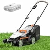 Litheli Electric Lawn Mower Cordless,Grass Cutter Machine for 1600 Sq.Ft. Lawnmower with Motor,13 in Cutting Width,8 Gallon Capacity,Cutting Height from 1 to 2.5 in( 4.0 Battery)