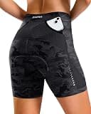 Bikewa Women's Bike Shorts 4D Gel Padded with Pockets Road Cycling Biking Bicycle Shorts for Women(Black Camo,M)