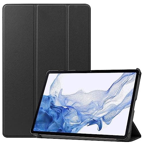 HurrayA for Samsung Galaxy Tab S9 Case 11 inch Tri-Fold Smart Tablet Case,Hard PC Back Shell Slim Case Multi- Viewing Angles Stand Hard Shell Folio Case Cover with Auto Wake Sleep(Black)