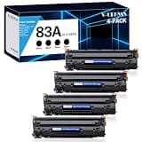83A CF283A Black Toner Cartridge Compatible Replacement for HP 83A CF283A 83X CF283X for HP LaserJet Pro MFP M125nw M201dw M225dw M255dn M201n, 4-Pack