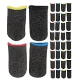 TOPPERFUN 40 Pairs Gaming Thumb Covers for Mobile Games, Carbon Fiber Finger Sleeves with Antislip Design and Lightweight Breathable Material, for Touchscreen Gaming on Smartphones