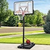 Best Choice Products Outdoor Basketball Hoop Portable & Adjustable 7.5-10FT, 44 Inch Shatterproof Backboard with Breakaway Dunk Rim & Stable Base Gel for Kids, Teens & Adults - Clear