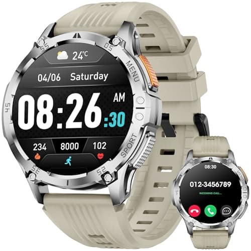 Hwagol 1.43-inch Men's and Women's Smartwatch with Fitness Tracking, Answer/Dial/100 Sport Modes, IP67 Water Resistant Sports Pedometer Fitness Watch fits for Android and iOS Devices (Black)