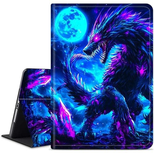 Dikoer for iPad (A16) 11th Generation 11 Inch 2025/iPad 10th Generation 10.9 Inch 2022 Tablet Case, Slim Kickstand Stand Leather Smart Cover with Auto Wake/Sleep, Blue Moon Dragon
