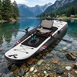 Danrelax Inflatable Kayak with Pedal System, 12ft PVC Premium Fishing Kayak, Portable & Lightweight with Aluminum Seat, Rudder System, and Accessories Included (HIN Included)