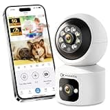 CEMANTA 4MP Security Camera Indoor, Free Cloud Storage, Dual-Len Baby & Pet Cam for Home Security, 2.4/5GHz WiFi, 360 PTZ, 2-Way Audio, Color Night Vision, AI Motion Detection, Compatible with Alexa