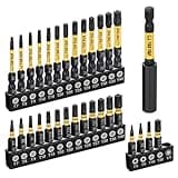 TGFTGF Impact Torx Bit Set 31PCS (T5 T6, TT7-TT40), 1” 2” S2 Steel Security Torx, Tamper Proof Star Bit Set with Magnetic CNC Machined Tips, Impact Screwdriver Bits with Bit Holder Storage Case