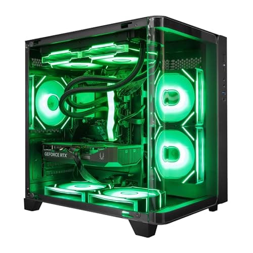 HYPER CYBER Pulse Gaming PC, Desktop Computer, AMD Ryzen 7 7800X3D, GeForce RTX 5050, 16GB DDR5, 2TB SSD, Tower Fan Black, Windows 11 Home, RGB Lighting, WiFi, Ready to Use