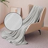 Amazon Basics Striped Cooling Blanket for Hot Sleepers, Reversible Lightweight Thin Throw Blanket for Bed, Couch and Sofa, Queen (90" x 90"), Gray Striped