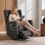 Delta Children Mercer Electronic Power Recliner and Swivel Glider with USB Port in LiveSmart Performance Fabric - Water Repellent & Stain Resistant, Dark Grey
