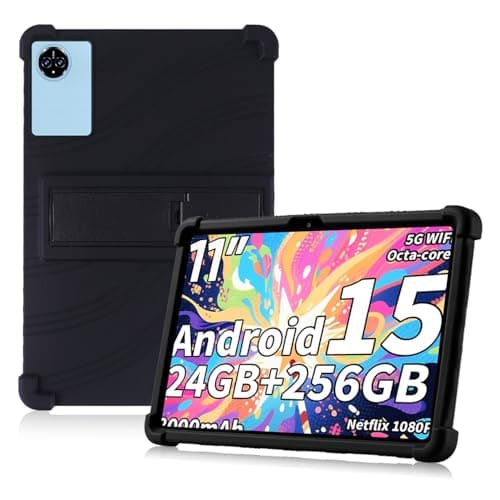 HUKWIMO Case for Relndoo P80, 11inch, Soft Silicone Shockproof Tablet Cover, Shockproof Rugged Protective Case, Full Body Protective Anti-Scratch Flexible Bumper (Black)