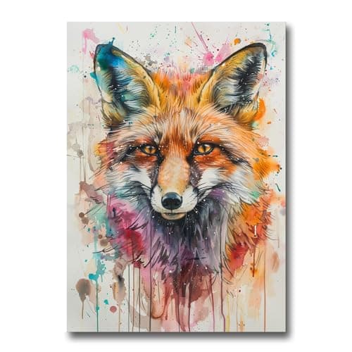 Funny fox Watercolor Print, Watercolor Cute Animals Prints, Quirky and Funny Animal Art, Animal Print Colorful, Bright Wall Art, Print